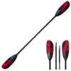 ExtaSea Tour Vario Fiberglas Doppelpaddel | 220-240cm | 4-teilig | Schwarz-rot -GUMOTEX Verkäufe extasea tour vario fiberglas doppelpaddel 220 240cm 4 teilig schwarz rot